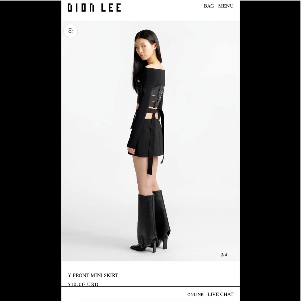 Dion Lee Y FRONT MINI SKIRT - Picture 2 of 3
